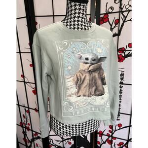 Star Wars The Child Crop Top Long Sleeve Shirt Size Small